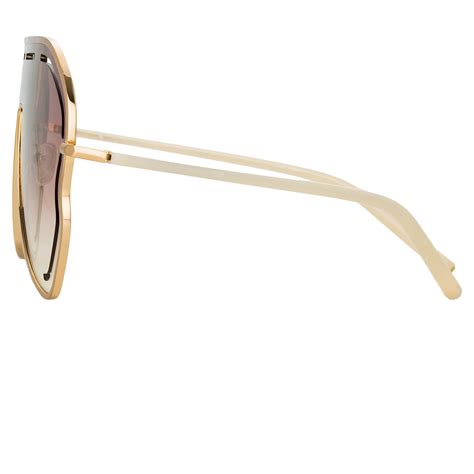 X Matthew Williamson Gardenia Sunglasses In Light Gold.